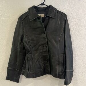 Michael Kors Women's Black Soft Leather Jacket, Sz Medium